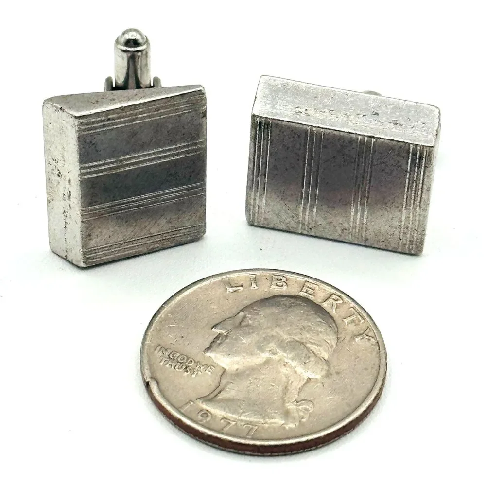 Vintage SIMMONS Signed Sterling Silver Cufflinks Mens Jewelry RF Simmons Co MCM